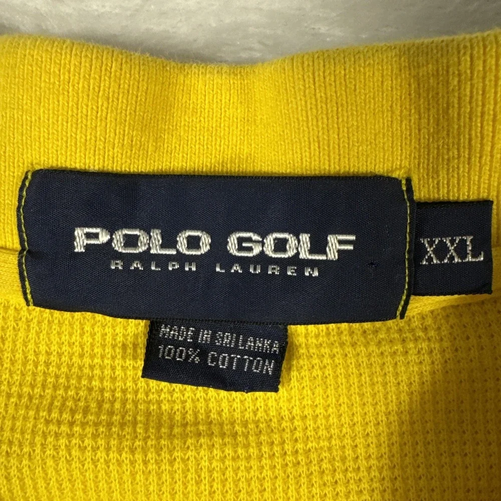 Ralph Lauren Vintage Polo Adult Shirt 2XL Yellow Casual Golf‎ Tennis Preppy Men